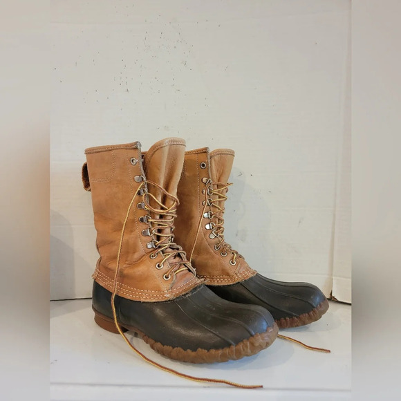 MEN'S - L.L. BEAN LEATHER HUNTING BOOTS -‎ WATERPROOF (sz 8) - Picture 1 of 9